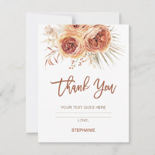 Boho Terracotta Floral Bridal Shower Thanks Card
