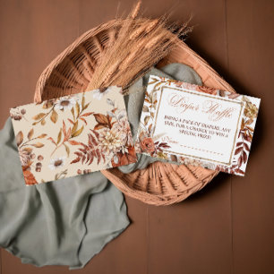 Boho Terracotta Floral Diaper Raffle Card
