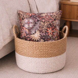 Boho Terracotta Floral Pattern Cushion