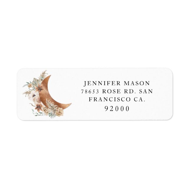 Boho Terracotta Floral Return Address Label (Front)