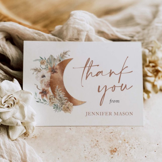 Boho Terracotta Floral Thank you card (Creator Uploaded)
