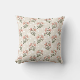 Boho Terracotta Floral Throw Pillow
