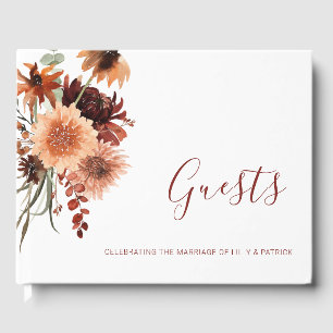 Boho Terracotta Floral Wedding Guest Book