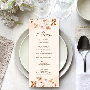 Boho Terracotta Floral Wedding Menu Card