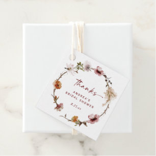 Boho Terracotta Floral Wedding or Bridal Shower Favour Tags