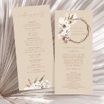Boho Terracotta Floral Wreath Wedding Program<br><div class="desc">Introducing our Rustic Terracotta Beige Dried Floral Wreath Wedding Program, a captivating blend of bohemian charm and rustic elegance. Embrace the whimsical allure of pampas grass and delicate white orchids twisted into an intricate dried floral wreath, set against a backdrop of white and terracotta brown, for a botanical-inspired celebration that...</div>