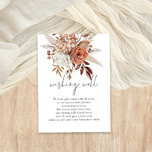 Boho Terracotta Florals Wedding Wishing Well  Enclosure Card