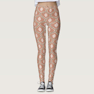 Boho Terracotta Geometric Pattern Leggings