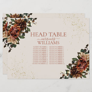 Boho Terracotta Greenery Floral Head Table Seating Invitation