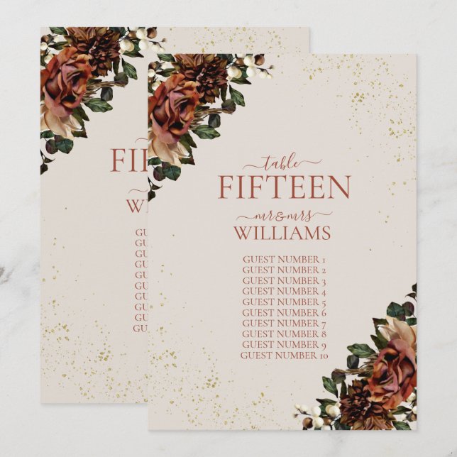 Boho Terracotta Greenery Floral Wedding Invitation (Front/Back)