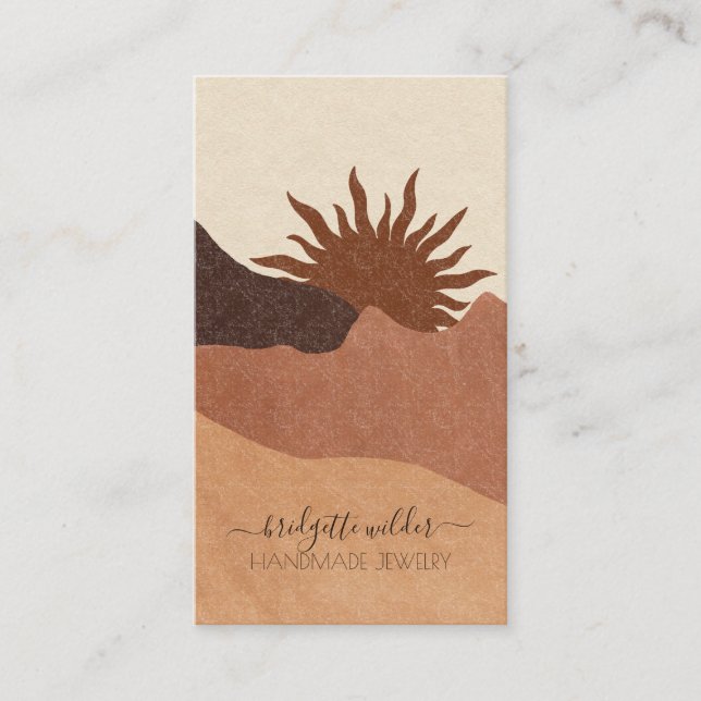 Boho Terracotta Handmade Jewellery Business Card (Front)