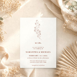 Boho Terracotta Indie Rustic Botanic we do flower Invitation
