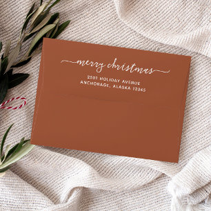 Boho Terracotta   Merry Christmas Envelope