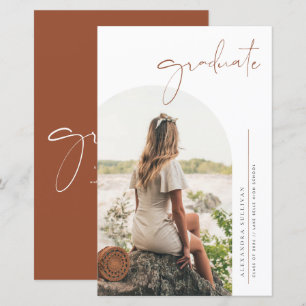 Boho Terracotta Minimalist Arch Photo Graduation