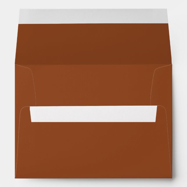 Boho Terracotta Modern A7 5x7 Wedding Invitation Envelope (Back (Bottom))