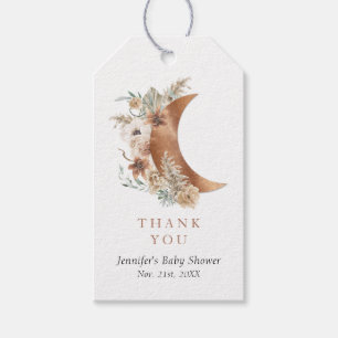 Boho Terracotta Moon Baby Shower Favour Tags