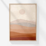 Boho Terracotta Neutral Abstract Landscape Art Poster<br><div class="desc">Elevate your decor with the serene beauty of the "Boho Terracotta Neutral Abstract Landscape Art Poster." This captivating artwork features an abstract landscape that evokes the gentle contours of mountain ranges, rendered in a sophisticated palette of terracotta and neutral tones. The landscape is set against a soft beige sky, with...</div>