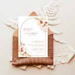 Boho Terracotta Pampas Grass Wedding Invitation<br><div class="desc">This lovely Wedding Invitation features hand-painted watercolor florals and pampas grass to set the tone for your bohemian styled wedding! Easily edit most wording to match your event! Text and arch colours are fully editable —> click the "Customise Further" button to edit!</div>