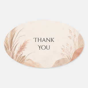 Boho Terracotta Pampas Grass Wedding Sticker