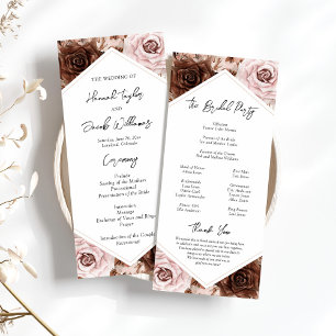 Boho Terracotta Printable Wedding Ceremony Program Invitation