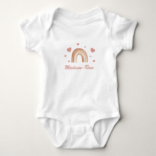 Boho Terracotta Rainbow Baby Name Bodysuit