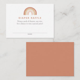Boho Terracotta Rainbow Baby Shower Diaper Raffle Enclosure Card