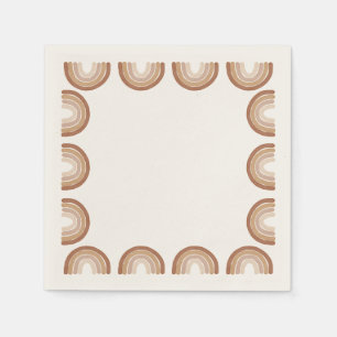 Boho Terracotta Rainbow Baby Shower Napkin