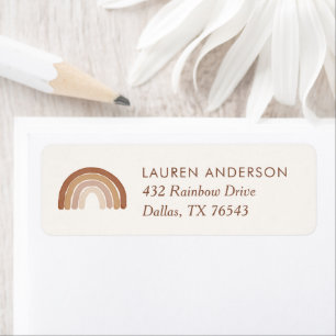Boho Terracotta Rainbow Baby Shower Return Address