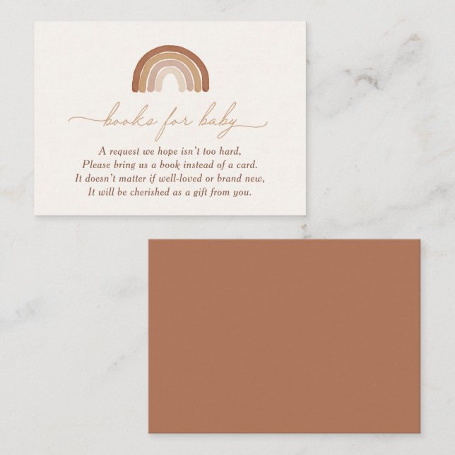 Boho Terracotta Rainbow Books for Baby Enclosure Card (Front/Back)