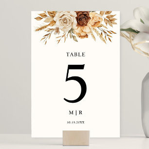 Boho Terracotta Rustic Floral Wedding Wedding Table Number