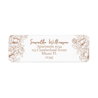 Boho Terracotta Rustic Return Address Wedding