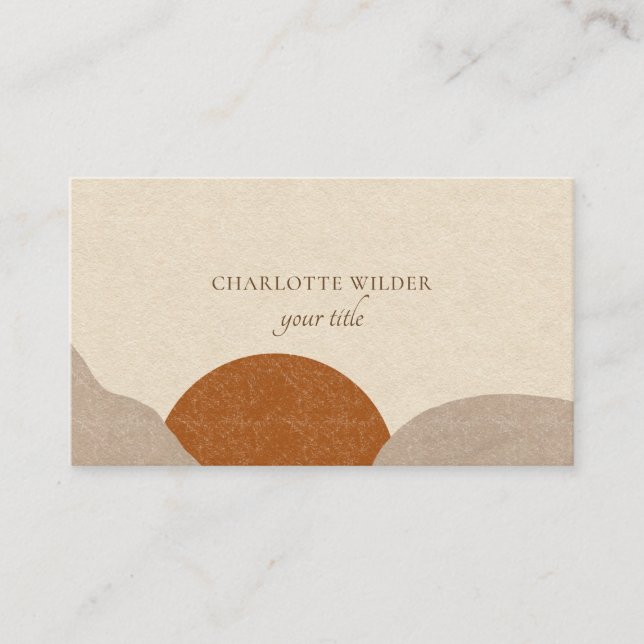 Boho Terracotta Sand Abstract  Business Card (Front)