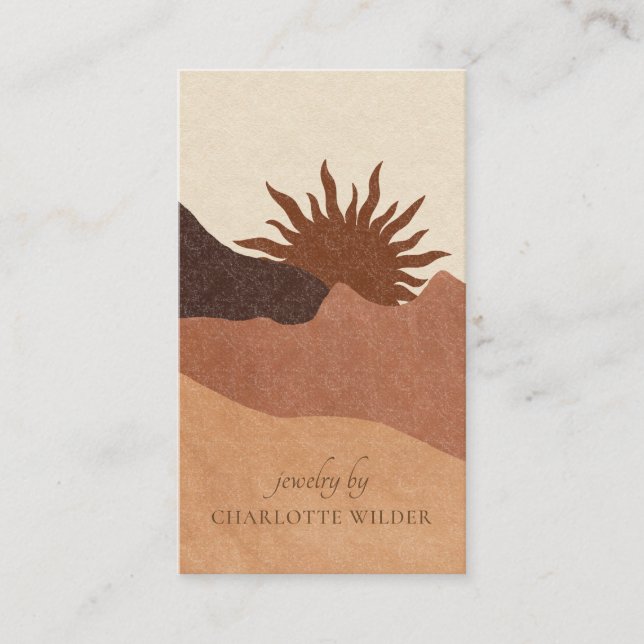 Boho Terracotta Sand Abstract Handmade Jewellery B Business Card (Front)