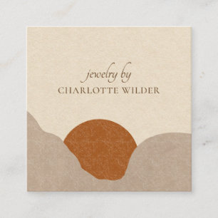 Boho Terracotta Sand Abstract Handmade Jewellery B Square Business Card