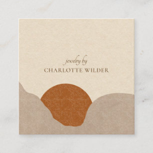Boho Terracotta Sand Abstract Handmade Jewellery B Square Business Card