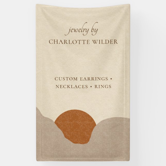 Boho Terracotta Sand Abstract Handmade Jewellery Banner (Vertical)