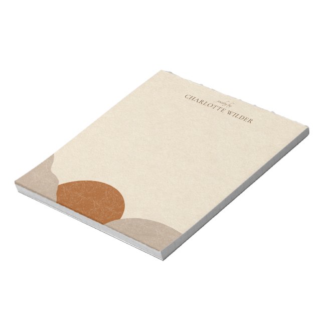 Boho Terracotta Sand Abstract Handmade Jewellery  Notepad (Rotated)