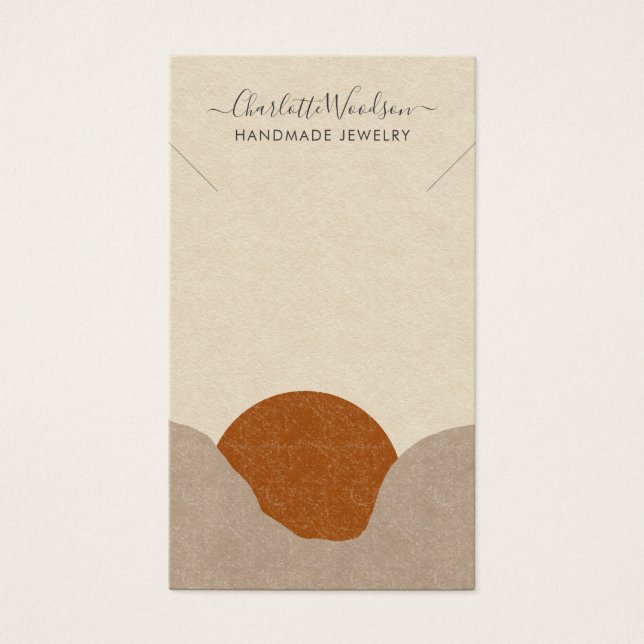 Boho Terracotta Sand Abstract Necklace Display  (Front)