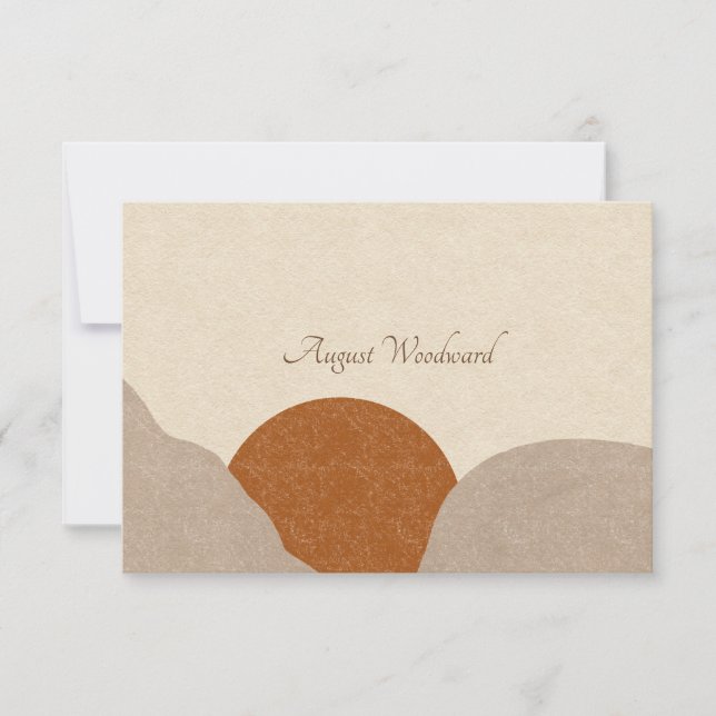 Boho Terracotta Sand Abstract Personalised Card (Front)