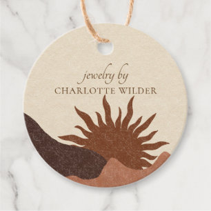 Boho Terracotta Sand Abstract Product Price Favour Tags