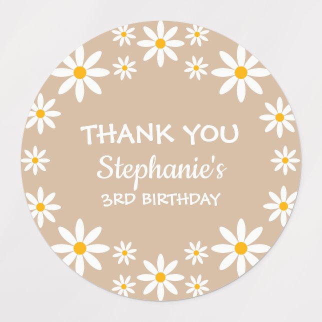 Boho Terracotta Sand Retro Daisies Birthday Party (Design 1)