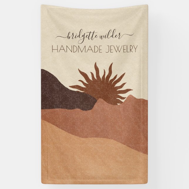 Boho Terracotta Sand Sun Handmade Jewellery Busine Banner (Vertical)