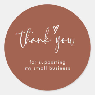 Boho Terracotta Small Business Thank You Sticker
