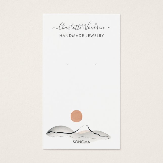 Boho Terracotta Sun Mountain Earring Display Cards (Front)