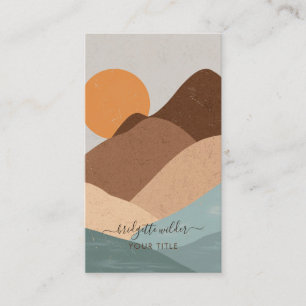 Boho Terracotta Sun Mountains Business Card