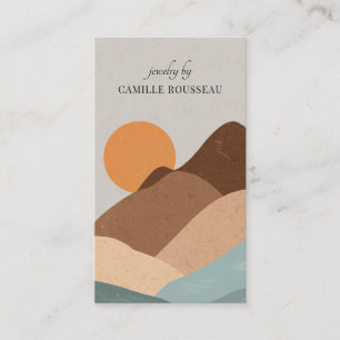 Boho Terracotta Sun Mountains Handcrafted Jeweller Business Card