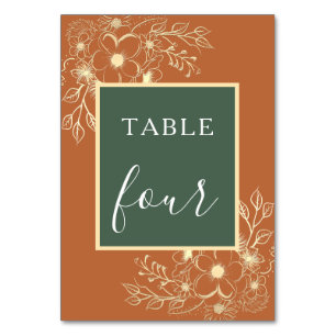 Boho Terracotta Table Number