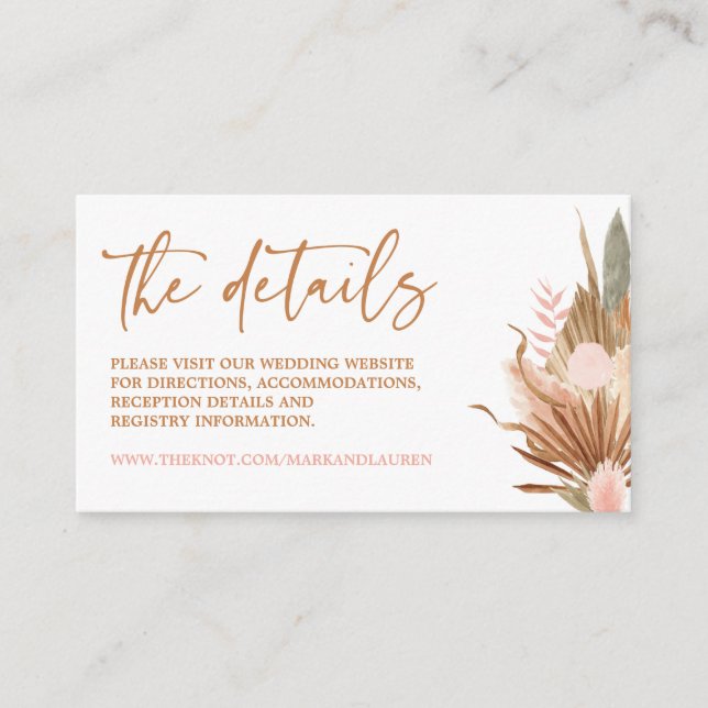 Boho Terracotta Website Info Enclosure Card (Front)