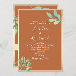 Boho Terracotta Wedding Invitation