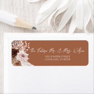 Boho Terracotta Wedding Invitation Return Address